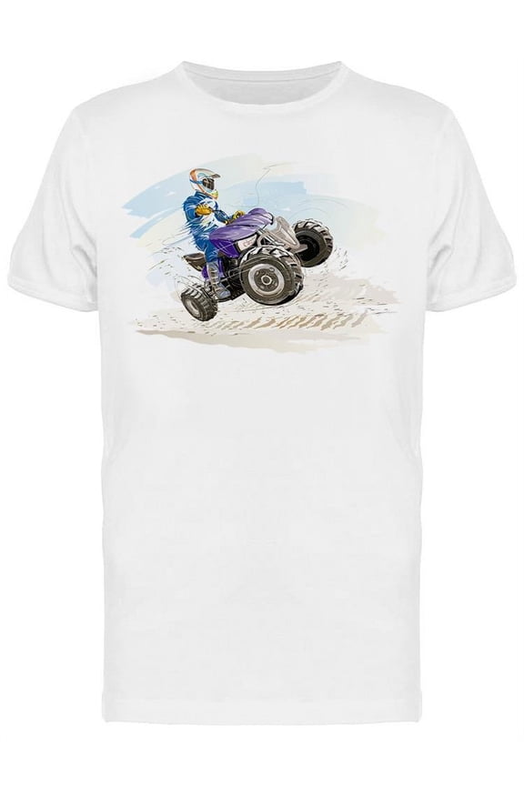 Atv Quickly Rides The Road T-Shirt Men -Image by Shutterstock, Male XX-Large