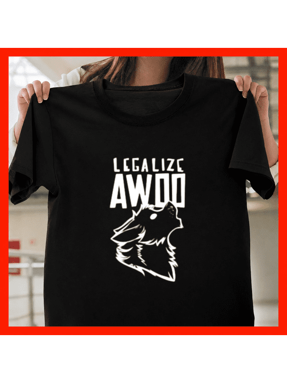 Atw Legalize Awoo Funny Werewolf Wolf Howling Meme Print Unisex T-Shirt, up to size 5XL