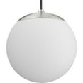 thumbnail image 1 of Atwell Collection Brushed Nickel and Opal Glass Globe Small Hanging Pendant Light, 1 of 9