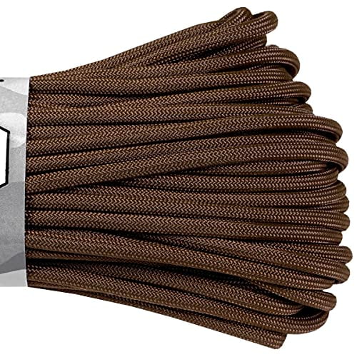 Atwood Paracord - 100' x 3/32" Tactical Cord 4 Nylon Strand Core 275 Test Weight 275lbs (Brown)