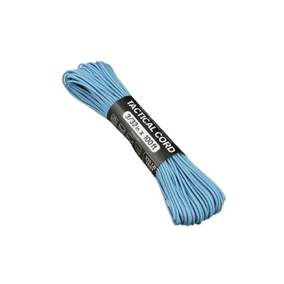 Atwood Paracord - 100' x 3/32" Tactical Cord 4 Nylon Strand Core 275 Test Weight 275lbs (Light Blue)