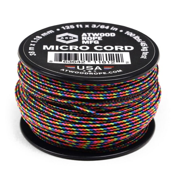 Atwood Rope MFG 1.18mm Micro Cord - Dark Stripes - 125ft
