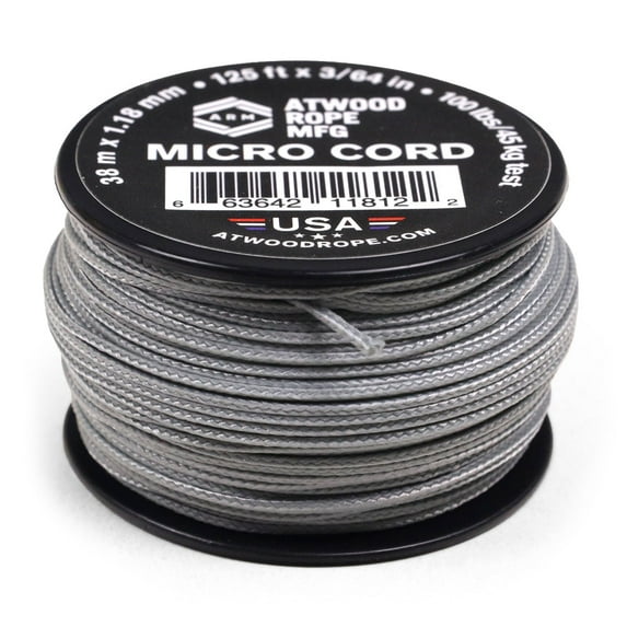 Atwood Rope MFG 1.18mm Micro Cord - Grey - 125ft