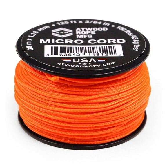 Atwood Rope MFG 1.18mm Micro Cord - Neon Orange - 1000ft
