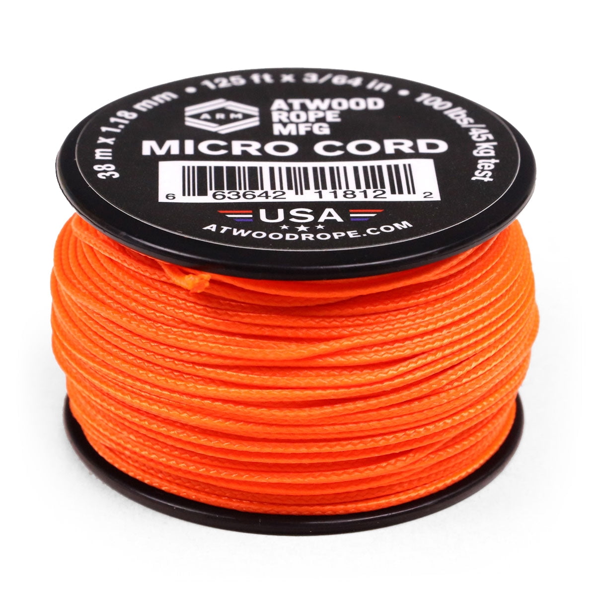 Atwood Rope MFG 1.18mm Micro Cord - Neon Orange - 500ft - Walmart.com