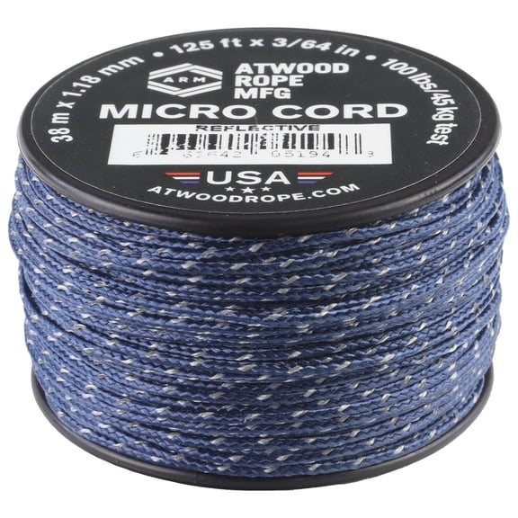 Atwood Rope MFG 1.18mm Reflective Micro Cord - Navy - 125ft
