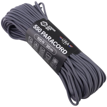 Atwood Rope MFG - 550 Paracord - Graphite - 100ft
