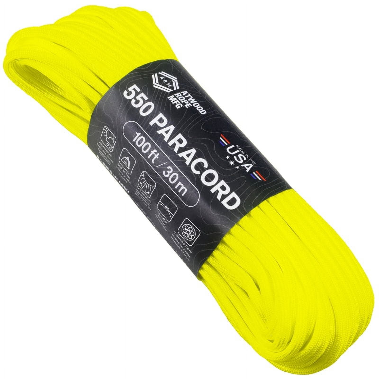 Atwood Rope MFG - 550 Paracord - Neon Yellow - 100ft 
