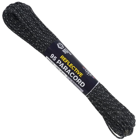 Atwood Rope MFG 95 Paracord - Black Reflective - 100ft