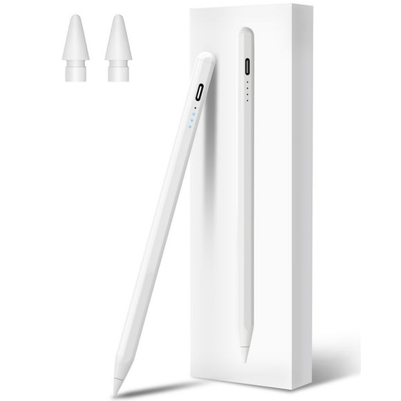 Stylus Pen for iPad 2018-2024, Fast Charging iPad Pencil for iPad Air 3/4/5/6/M2, iPad Pro 11"/12.9"/M4, iPad Mini 5/6, iPad 6/7/8/9/10, Palm Rejection, Tilt Sensitivity, White