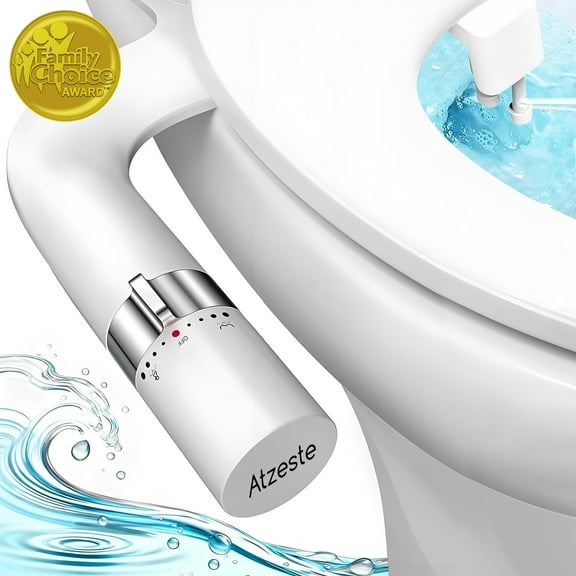 Atzeste Ultra-Slim Bidet, Non-Electric Dual Nozzle Feminine Wash Fresh Water Sprayer, Adjustable Water Pressure, Bidet for Toilet Seat Attachment, Stainless Steel Inlet Badays