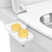 Atzeste Ultra-Slim Bidet, Bidet for Toilet Seat Attachment, Non-Electric Dual Nozzle, Rear & Feminine Wash, Self-Cleaning Sprayer, Stainless Steel Inlet Badays, Bamboo