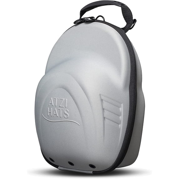 Atzi Hats Case for Baseball Caps Hard Travel Hat Case Cap Carrier Hats Storage Box Shoulder Strap Carabiner Fits 6 Hats