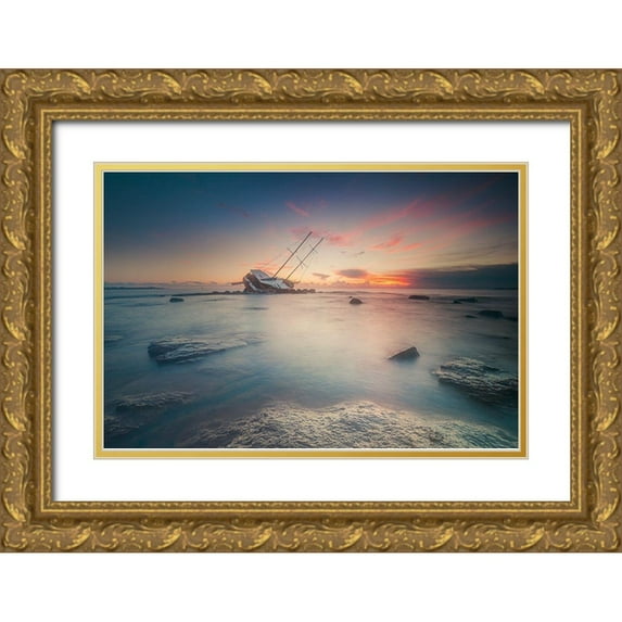 Atzori, Daniele 14x11 Gold Ornate Wood Framed with Double Matting Museum Art Print Titled - Adrift