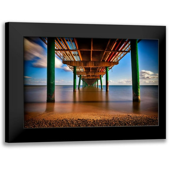 Atzori, Daniele 24x17 Black Modern Framed Museum Art Print Titled - Jetty Long Exposure