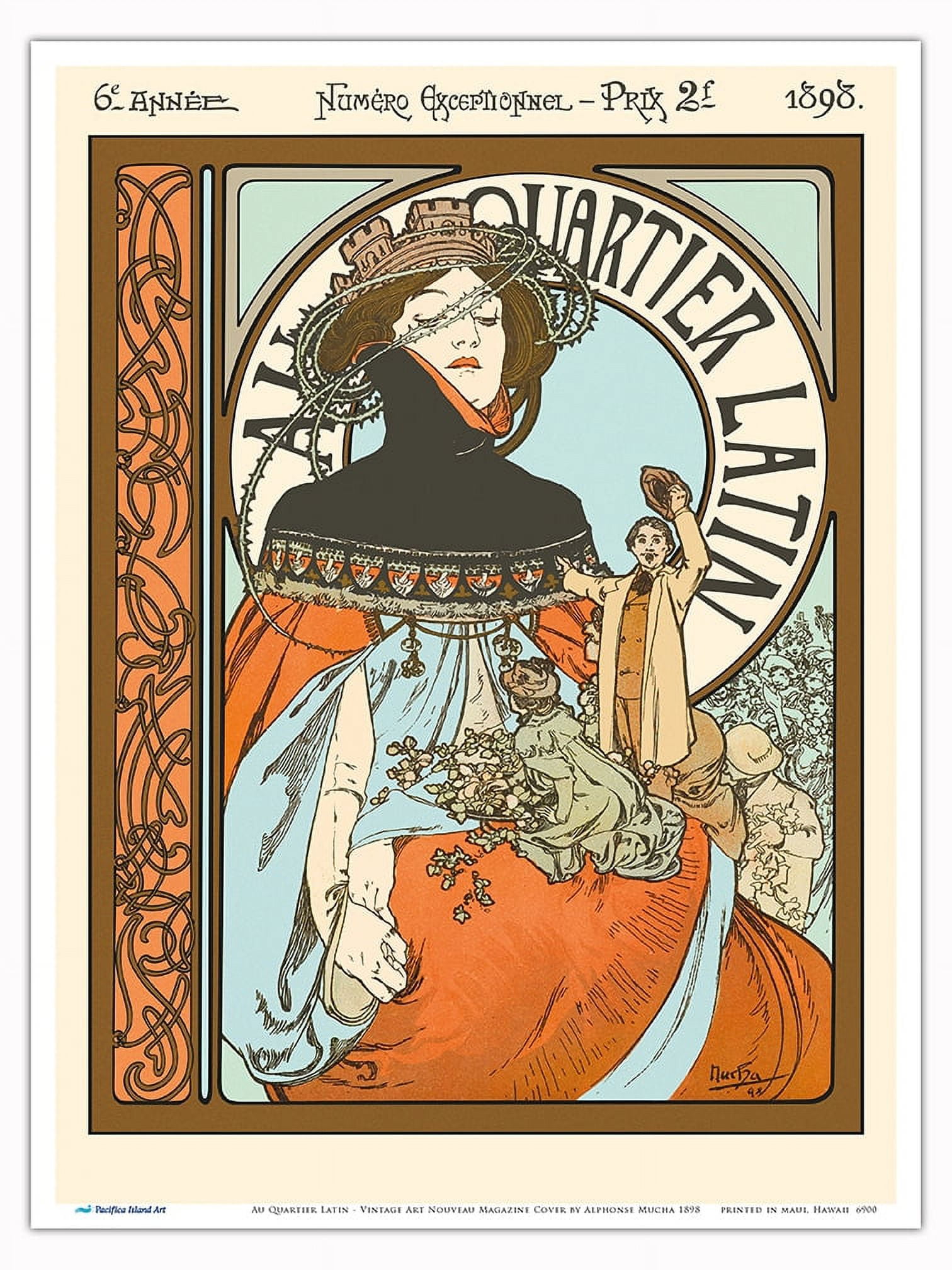 Au Quartier Latin - Vintage Art Nouveau Magazine Cover by