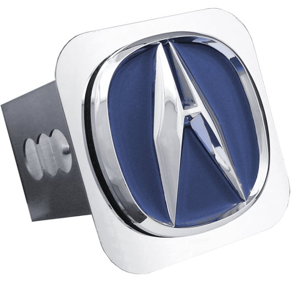 Au-TOMOTIVE GOLD Acura 'Blue Fill' Chrome Trailer Hitch Plug
