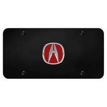 Au-TOMOTIVE GOLD Acura Chrome/Red Logo on Black Plate