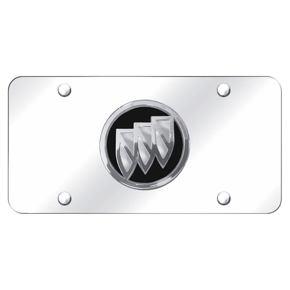 Au-TOMOTIVE GOLD Buick Logo Chrome/Black on Chrome Plate (No Fill)