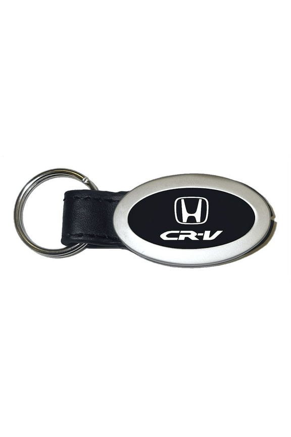 CRV Black Oval Leather Key Fob
