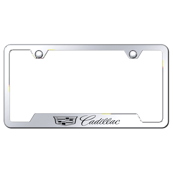 Au-TOMOTIVE GOLD Cadillac (New Logo) Laser Etched Cut-Out Frame - Mirrored