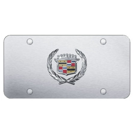 Au-TOMOTIVE GOLD Cadillac (OLD) Chrome Logo/Brushed Stainless Steel Plate