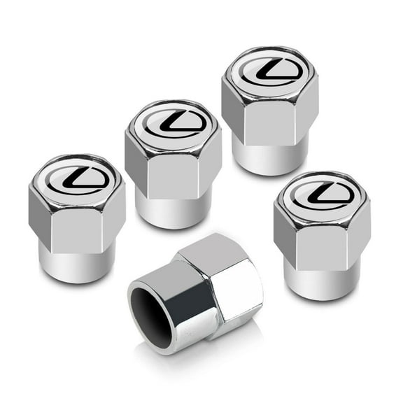 Au-TOMOTIVE GOLD Chrome Tire Stem Valve Caps Set, 5 Count