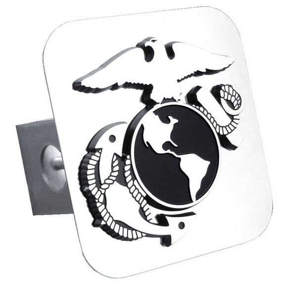 Au-TOMOTIVE GOLD Class II Trailer Stainless Steel Hitch Plug for U.S.M.C Insignia (Chrome)