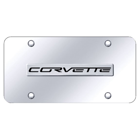 Au-TOMOTIVE GOLD Corvette C6 Name Chrome on Chrome Plate