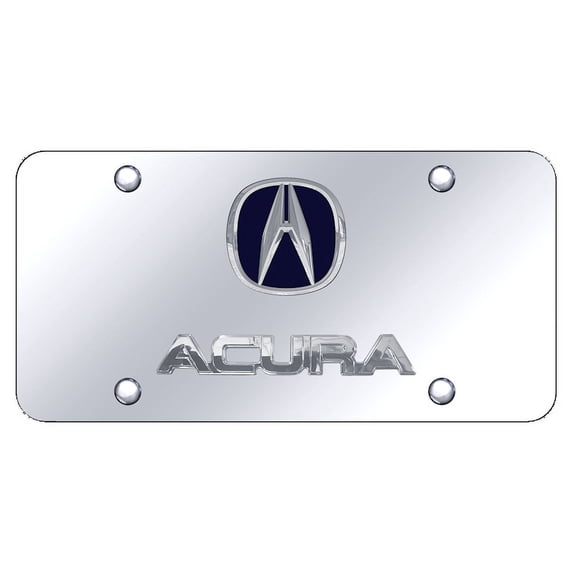Au-TOMOTIVE GOLD Dual Acura Chrome/Blue on Chrome Plate