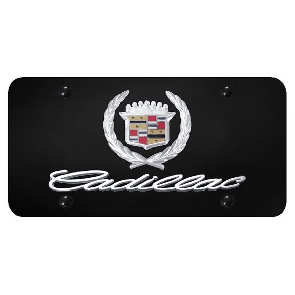 Au-TOMOTIVE GOLD Dual Cadillac Chrome on Black Plate