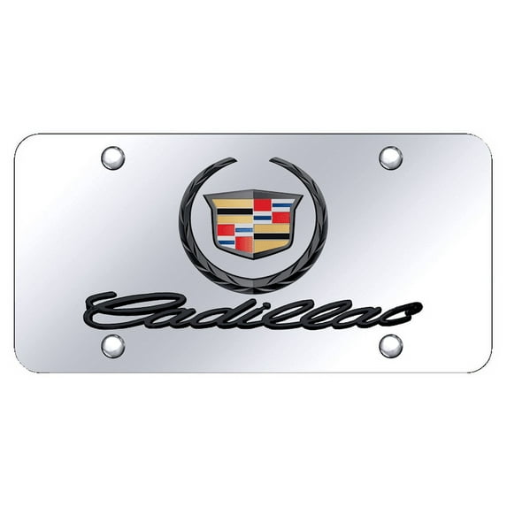Au-TOMOTIVE GOLD Dual New Cadillac BlkPrl on Chrome Plate