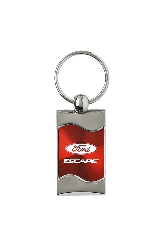Escape Rectangular Wave Red Key Fob