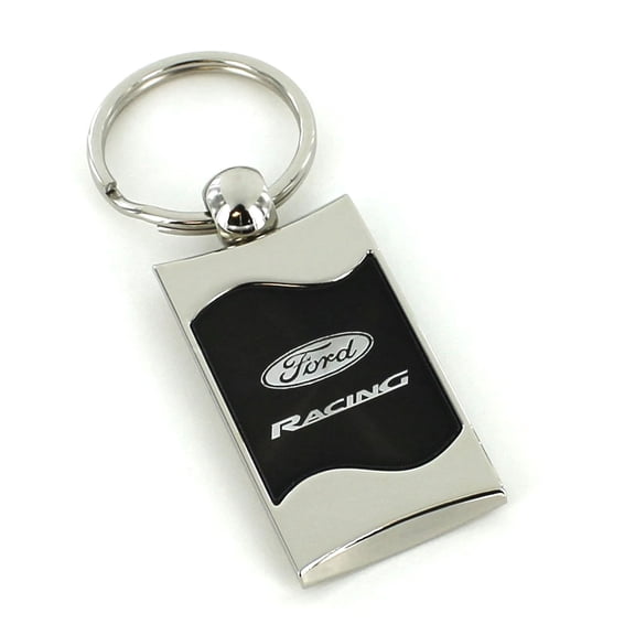 Au-TOMOTIVE GOLD Ford Racing Rectangular Wave Black Key Fob