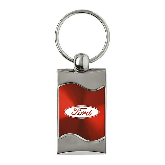 Au-TOMOTIVE GOLD Ford Rectangular Wave Red Key Fob