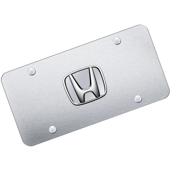Au-TOMOTIVE GOLD Honda Logo No Fill Chrome on Satin Plate