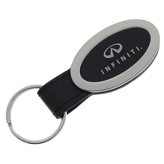 Au-TOMOTIVE GOLD Infiniti Black Oval Leather Key Fob
