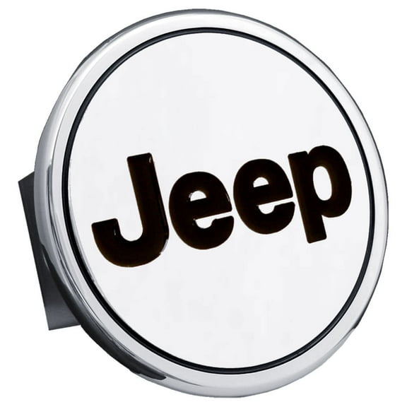 Au-TOMOTIVE GOLD Jeep Name Chrome Trailer Hitch Plug