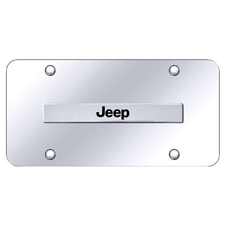 Au-TOMOTIVE GOLD Jeep Name Chrome on Chrome Plate