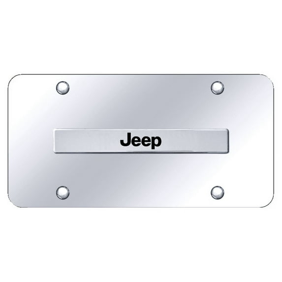 Au-TOMOTIVE GOLD Jeep Name Chrome on Chrome Plate
