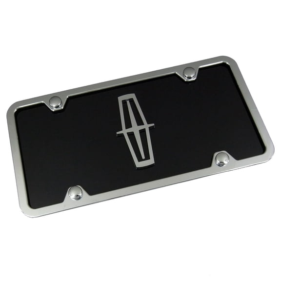 Au-TOMOTIVE GOLD Lincoln Chrome/Black Logo on Black Acrylic Plate Kit