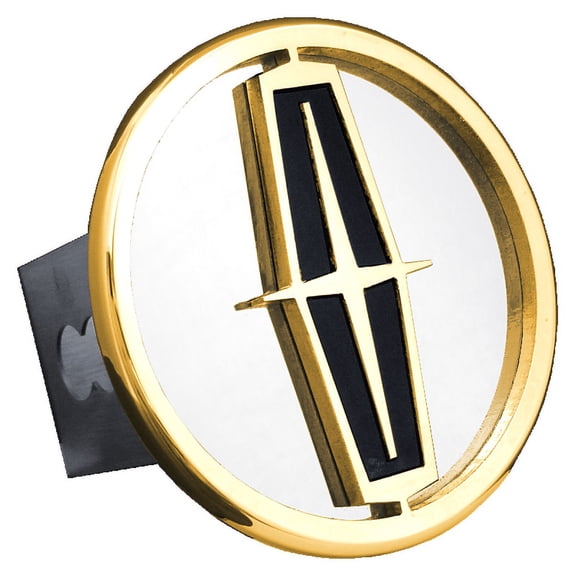 Au-TOMOTIVE GOLD Lincoln Gold/Black Logo on Chrome Trailer Hitch Plug