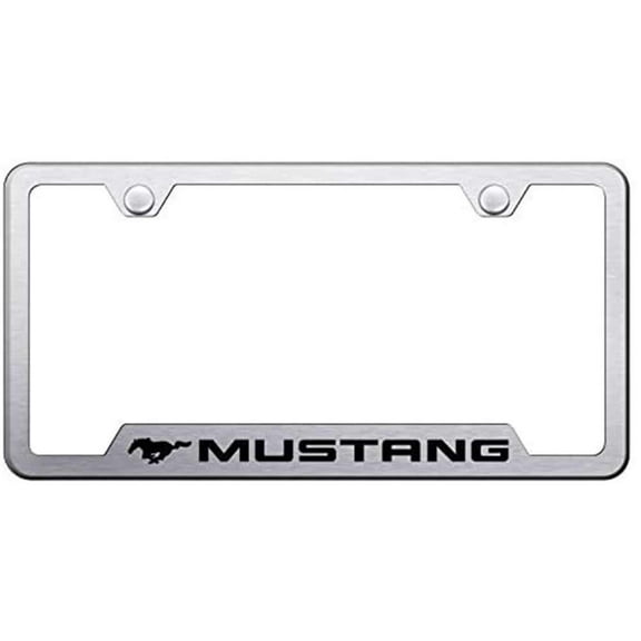 Au-TOMOTIVE GOLD Mustang Laser Etched Cut-Out Frame - Brushed