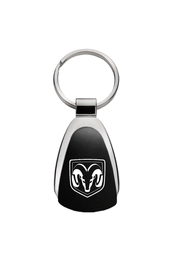 Ram Head Logo Black Teardrop Key Fob