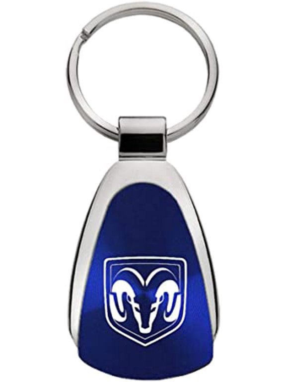 Ram Head Logo Blue Teardrop Key Fob