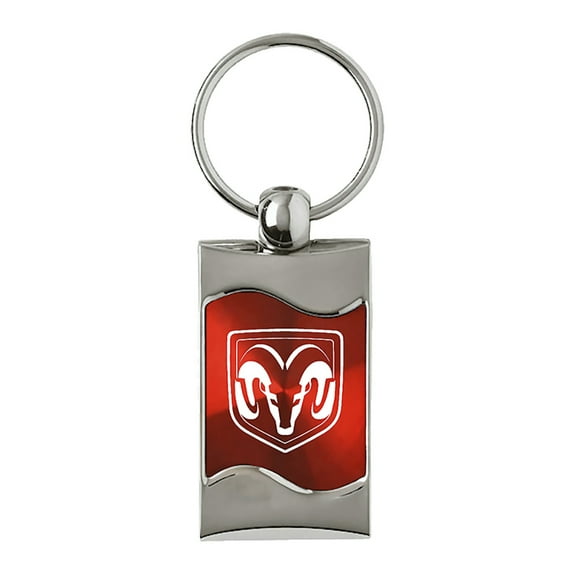 Au-TOMOTIVE GOLD Ram Head Logo Rectangular Wave Red Key Fob