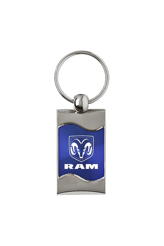 Ram Logo Rectangular Wave Blue Key Fob