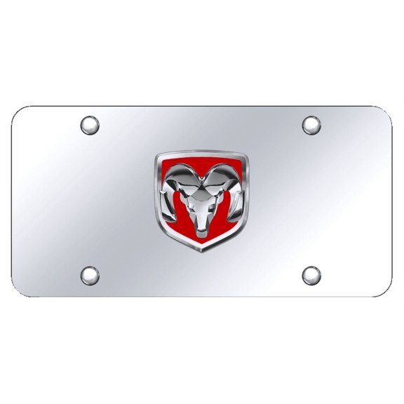 Au-TOMOTIVE GOLD Ram OEM Logo Red/Chrome on Chrome Plate