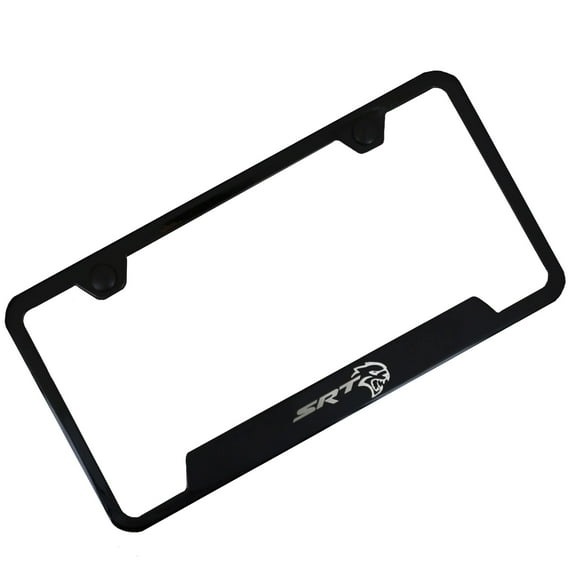 Au-TOMOTIVE GOLD SRT Hellcat Laser Etched Cut-Out Frame - Black