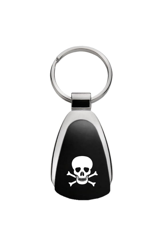Skull Black Teardrop Key Fob